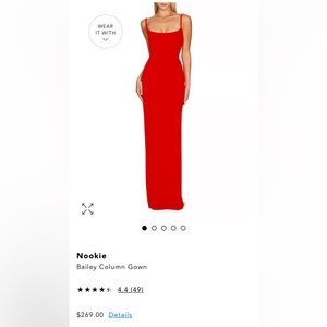 Nookie Red Bailey Column gown dress size M